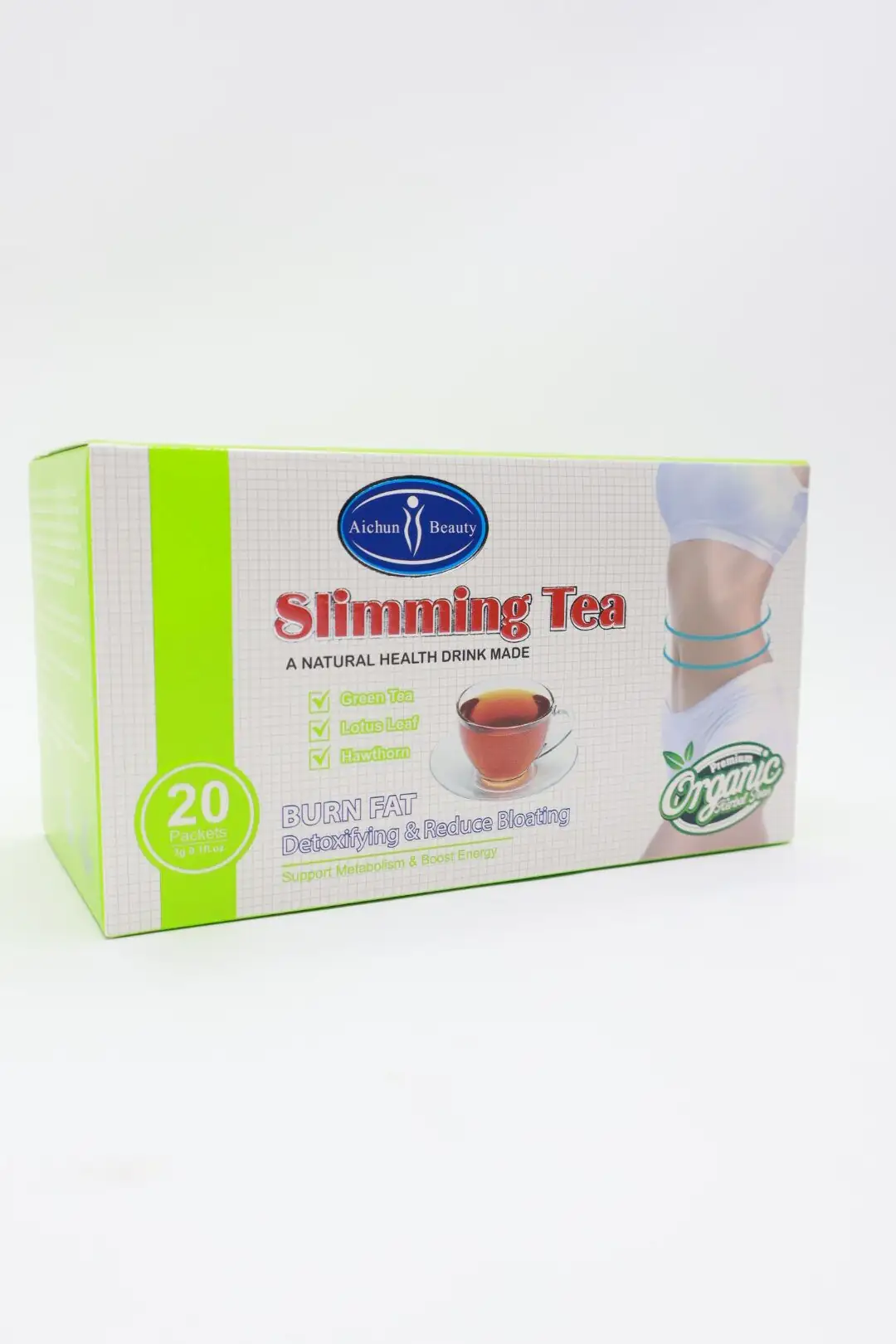 Organic-Herbal-Fat-Burning-Slimming-Tea-2-rotated-1 Thé minceur Aichun Beauty, Brûle les graisses naturellement, Détoxifie et réduit le ballonnement, Bio et naturel, Perte de poids durable, Boisson minceur détox – Image 1