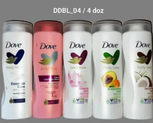 Découvrez notre lot de 4 lotions pour le corps, Dove pour une peau nourrie, douce et éclatante au quotidien