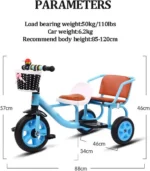 Tricycle Tandem pour Enfants, Le Vélo Parfait pour Partager des Moments de Joie – Image 2