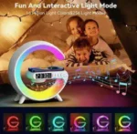 charge sans fil et radio FM, tout en un, Réveillez-vous en douceur avec notre réveil lumineux intelligent, lumière colorée – Image 2