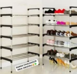 RANGE CHAUSSURES INOX 5, 6 et 7  NIVEAUX, Étagère à chaussures en acier inoxydable avec, Organisateur de chaussures peu encombrant, Idéal pour l'entrée, le couloir, le placard ou le garage – Image 2