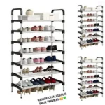 RANGE CHAUSSURES INOX 5, 6 et 7  NIVEAUX, Étagère à chaussures en acier inoxydable avec, Organisateur de chaussures peu encombrant, Idéal pour l'entrée, le couloir, le placard ou le garage – Image 4