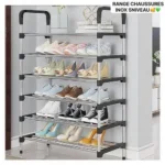 RANGE CHAUSSURES INOX 5, 6 et 7  NIVEAUX, Étagère à chaussures en acier inoxydable avec, Organisateur de chaussures peu encombrant, Idéal pour l'entrée, le couloir, le placard ou le garage – Image 3