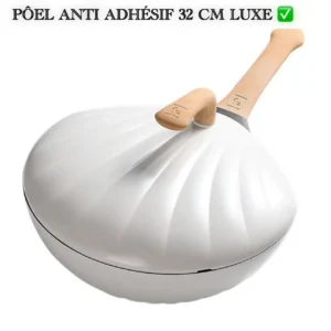 PÔELE ANTI ADHÉSIF 32 CM LUXE, Poêle à frire avec revêtement antiadhésif de haute qualité - Diamètre 32 cm - Idéale pour une cuisson saine et facile - Tous feux dont induction