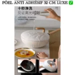 PÔELE ANTI ADHÉSIF 32 CM LUXE, Poêle à frire avec revêtement antiadhésif de haute qualité - Diamètre 32 cm - Idéale pour une cuisson saine et facile - Tous feux dont induction – Image 2