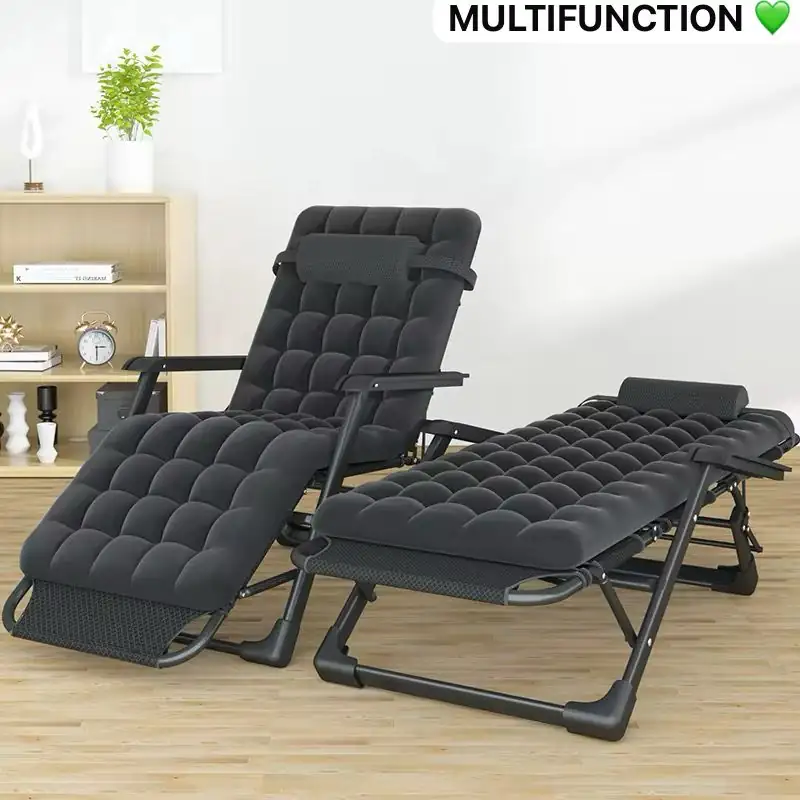 IMG-20250216-WA0031 Soliles Oversized XXL 30" Zero Gravity Chair - Chaise longue inclinable et réglable avec coussin et porte-gobelet - Supporte jusqu'à 500 lbs - Idéale pour le jardin, la terrasse, la plage et le camping – Image 1