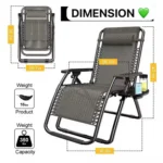 Chaise pliable de jardin Original, Confort et détente en plein air, Idéale pour le camping, la plage, les pique-niques et les événements en extérieur – Image 3