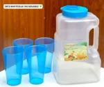 5PCS BOUTEILLE INCASSABLE, Ensemble de 5 pièces avec bouteille et verres en plastique réutilisable, Idéal pour l'eau, les jus de fruits, le lait et autres boissons, Parfait pour la maison, les pique-niques, les voyages et les activités de plein air