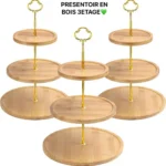 Présentoir en bois à 3 étages - Support à gâteaux, pâtisseries, fruits ou autres gourmandises - Idéal pour les fêtes, les événements et la décoration intérieure – Image 6
