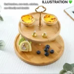 Présentoir en bois à 3 étages - Support à gâteaux, pâtisseries, fruits ou autres gourmandises - Idéal pour les fêtes, les événements et la décoration intérieure – Image 3