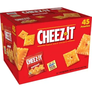 Cheez-It Crackers - Craquelins au fromage cheddar, saveur Original, 45 sachets individuels de 42.5g (1.5 oz) - 1.91 kg (4 lb 3.5 oz)