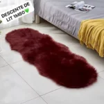 Descente de Lit Longue en Fausse Fourrure Douce - 1m80 - Confort et Chaleur pour Chambre à Coucher - Noir Intense – Image 3