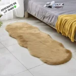 Descente de Lit Longue en Fausse Fourrure Douce - 1m80 - Confort et Chaleur pour Chambre à Coucher - Noir Intense – Image 5