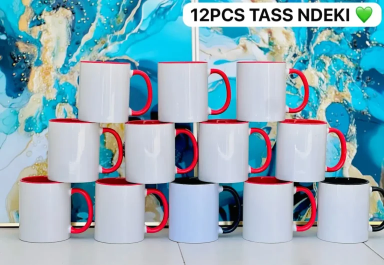 Lot de 12 Tasses en Céramique Colorées - 15oz - Idéal pour Sublimation, Cadeaux Personnalisés - Couleurs Assorties – Image 9