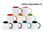 Lot de 12 Tasses en Céramique Colorées - 15oz - Idéal pour Sublimation, Cadeaux Personnalisés - Couleurs Assorties