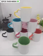 Lot de 12 Tasses en Céramique Colorées - 15oz - Idéal pour Sublimation, Cadeaux Personnalisés - Couleurs Assorties – Image 8