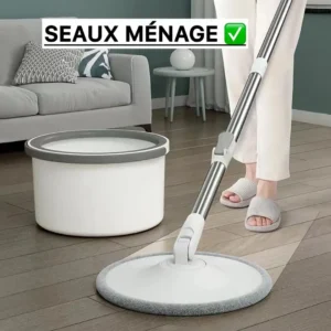 Essoreur et 2 Microfibres - Nettoyage Facile et Rapide - Tous Types de Sols