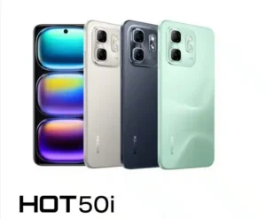 Téléphone  Infinix Hot 50i - 128 Go - 4 Go RAM - Écran 6.7" HD+ - Batterie 5000 mAh - Double Caméra IA 50MP