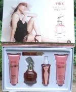 Coffret Cadeau PINK Sexy Ruby pour Femme - Parfum, Lait Corporel, Gel Douche, Mini Parfum