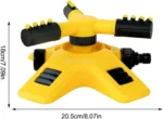 Arroseur de Pelouse Rotatif Automatique à 360 Degrés - Irrigation Efficace et Uniforme pour Jardin, Pelouse et Fleurs avec 3 Bras et Buses Réglables – Image 3