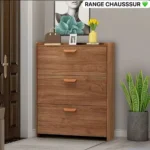 Meuble à Chaussures Design en Bois - 3 ou 4 Niveaux - Gain de Place, Rangement Optimal - Finition Teck, Poignées Massives - Largeur 50-100 cm – Image 3