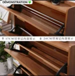 Meuble à Chaussures Design en Bois - 3 ou 4 Niveaux - Gain de Place, Rangement Optimal - Finition Teck, Poignées Massives - Largeur 50-100 cm – Image 4