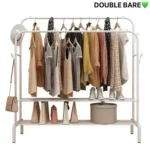 Portant à Vêtements Double Penderie Réglable avec Étagères à Chaussures - Rangement Optimal, Gain de Place – Image 6