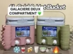 Glacière Thermique Double Compartiment 10L - Maintien au Chaud et au Froid - Idéale pour Pique-niques et Voyages + 6 tasses offertes – Image 4