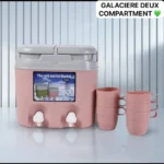 Glacière Thermique Double Compartiment 10L - Maintien au Chaud et au Froid - Idéale pour Pique-niques et Voyages + 6 tasses offertes – Image 2