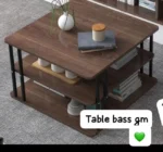 Table Basse Design Umi GM avec Plateau Effet Marbre, Double Étagère de Rangement et Structure Métallique Dorée - Élégance et Fonctionnalité pour Votre Salon – Image 2