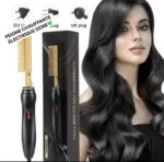 Peigne Chauffant Électrique Doré Professionnel – Lisseur et Coiffant pour Tous Types de Cheveux – Image 2