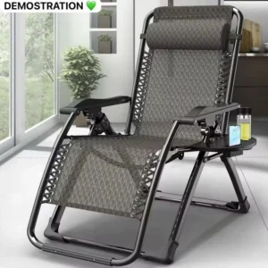 Fauteuil Zéro Gravité Pliable avec Plateau Latéral – Confort Ultime pour Intérieur & Extérieur