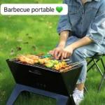 Barbecue Portable Pliable Compact en Acier Noir – Idéal Camping, Pique-nique et Jardin – Image 4
