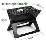 Barbecue Portable Pliable Compact en Acier Noir – Idéal Camping, Pique-nique et Jardin – Image 3