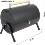 Mini Barbecue Portable Cylindrique en Acier avec Poignée Bois – Design & Compact – Image 5