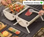 Mini Barbecue Portable Cylindrique en Acier avec Poignée Bois – Design & Compact – Image 3