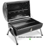 Mini Barbecue Portable Cylindrique en Acier avec Poignée Bois – Design & Compact