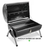 Mini Barbecue Portable Cylindrique en Acier avec Poignée Bois – Design & Compact