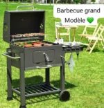 Barbecue Charbon de Bois sur Chariot "VIP" avec Couvercle et Étagère Latérale – Grande Surface de Cuisson – Image 3