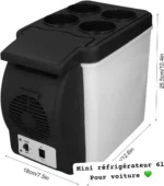 Mini Réfrigérateur / Congélateur Portable 6L 12V pour Voiture – Gardez Vos Boissons et Aliments au Frais sur la Route – Image 3
