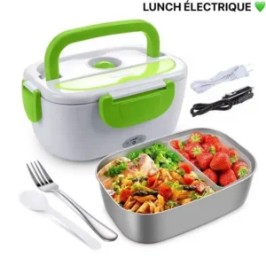 Boîte à Lunch Électrique 2-en-1 Portable – Chauffez Vos Repas au Bureau ou en Voiture