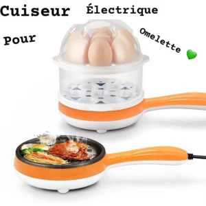 Cuiseur à Œufs Électrique 2-en-1 et Omelette – Préparations Faciles et Rapides