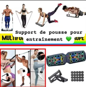 Support de Pousse (Push-Up Board) Pliable Multifonctionnel – Entraînement Complet du Haut du Corps à Domicile