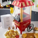 Mini Machine à Popcorn Rétro Style Cinéma avec Chariot – Préparez des Popcorns Dignes d'Hollywood à la Maison