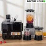RAF 4-en-1 Robot Culinaire Multifonctionnel, Centrifugeuse, Mixeur, Hachoir et Moulin à Épices – Révolutionnez Votre Cuisine – Image 3