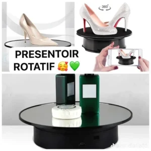 Présentoir Rotatif Électrique à 360° pour Produits : Idéal pour Photographie, Vidéos de Vente et Exposition de Bijoux, Chaussures, Maquettes