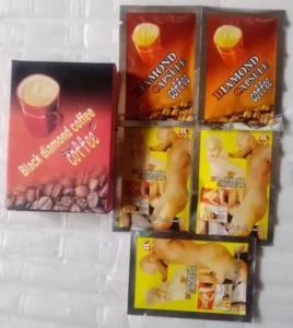 Capsules de café Black Diamond pour hommes, Boites 5 sachets, amélioration sexuelle, santé intime, éjaculation précoce bio 100%