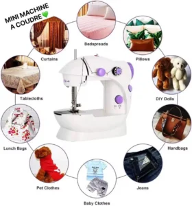 Mini Machine à Coudre Portable et Compacte – Idéale pour Débutants, Retouches Rapides et Projets de Couture Créatifs
