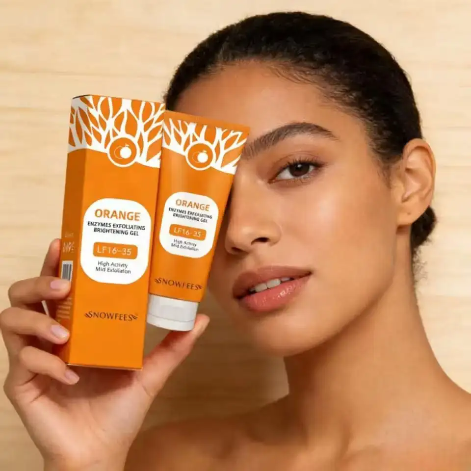 2234fc04fefa492096e6cdcb2086ef12 Snowfees Orange Enzymes Exfoliating Brightening Gel LF16-35 – Gel Exfoliant Éclaircissant aux Enzymes d’Orange pour un Teint Lumineux – Image 1