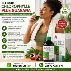 DI Liquid Chlorophyll Plus Guarana – Complément Alimentaire Liquide 500 ml – Formule Sans Sucre ni Colorants